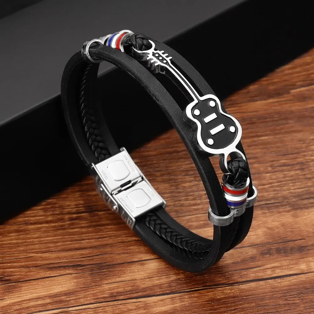 Bracelet Cuir Guitare homme