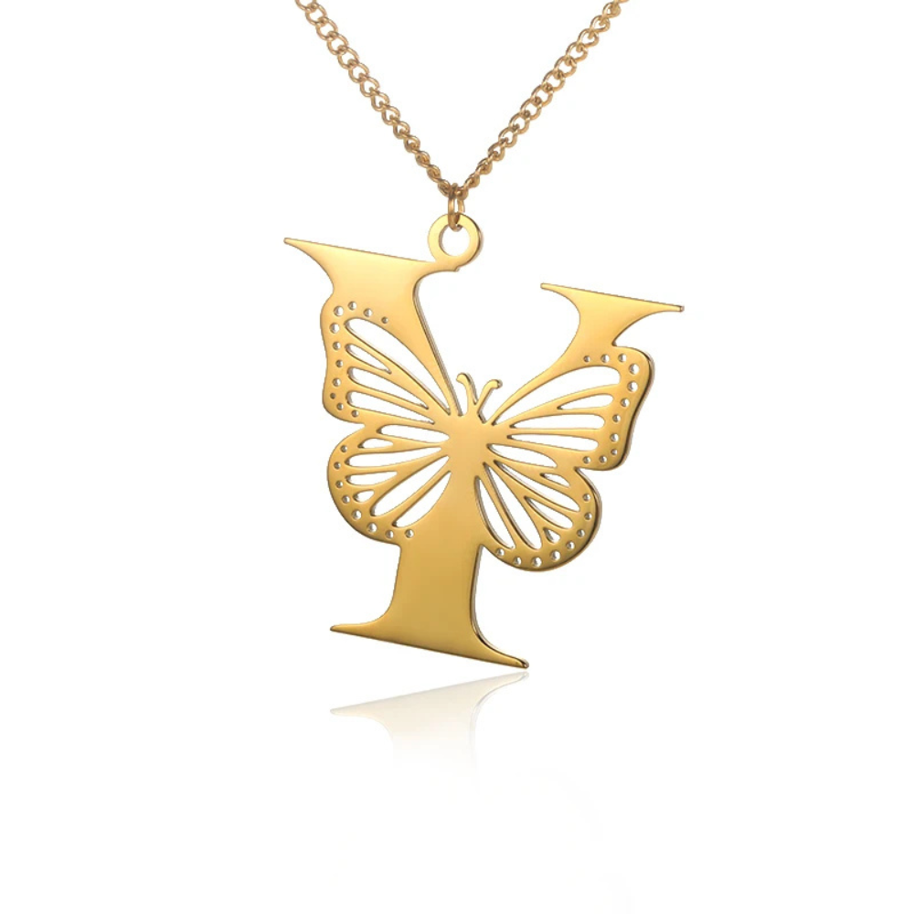 Collier Initiale Papillon y