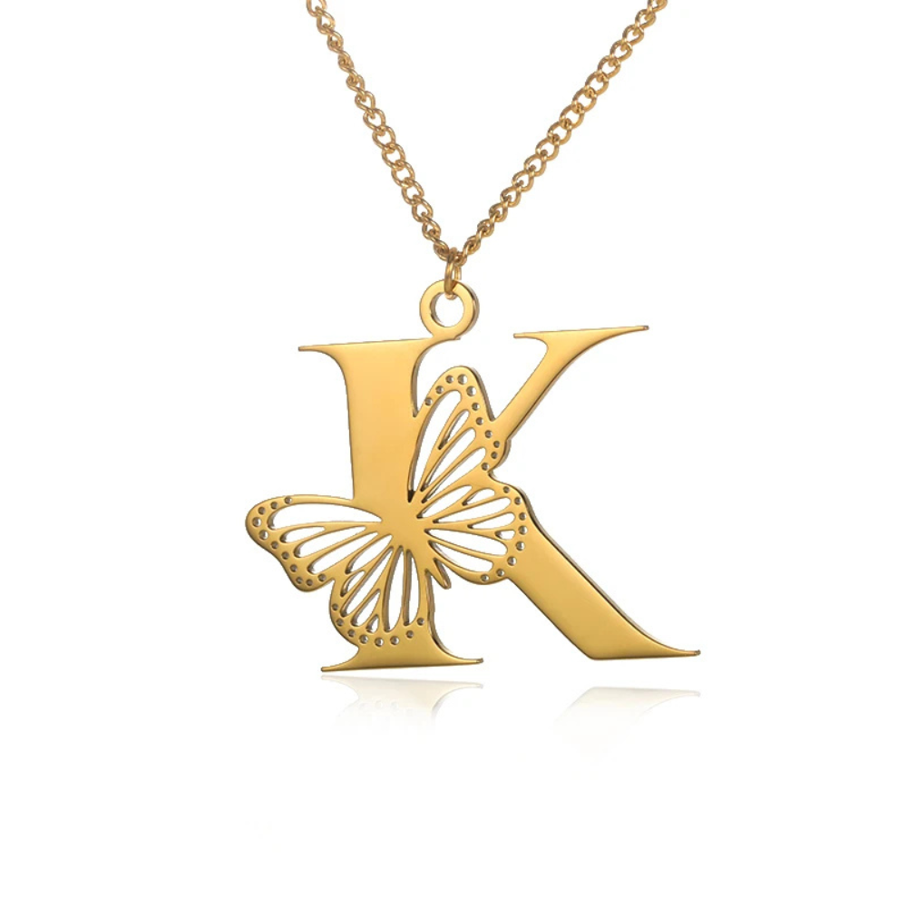 Collier Initiale Papillon k
