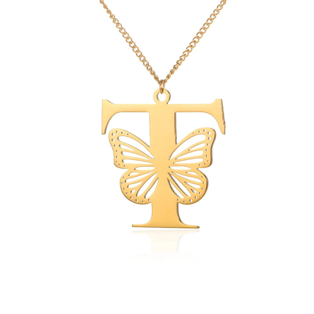 Collier Initiale Papillon t