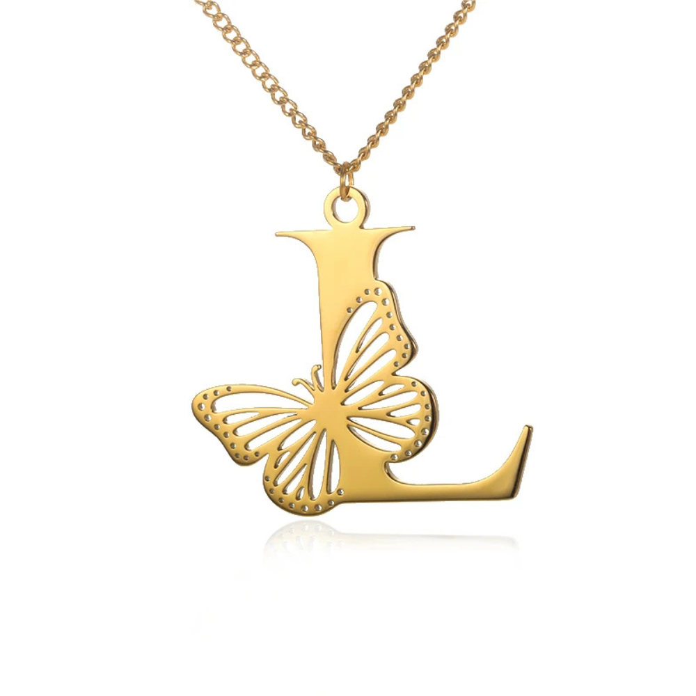 Collier Initiale Papillon l