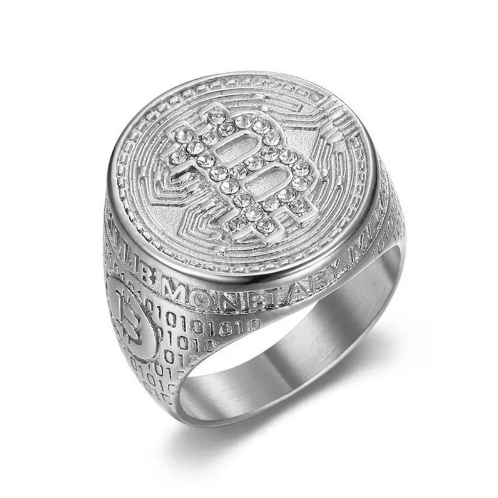 Chevalière Bitcoin Argent