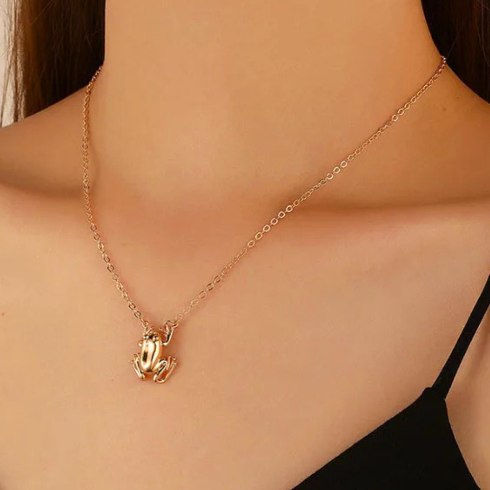 Collier Pendentif Grenouille Acier