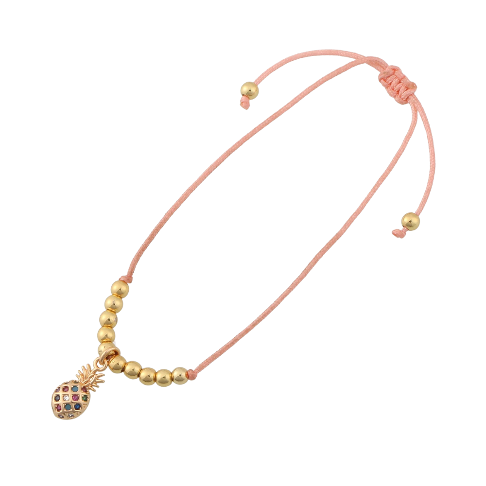 Bracelet Ananas Corde rose