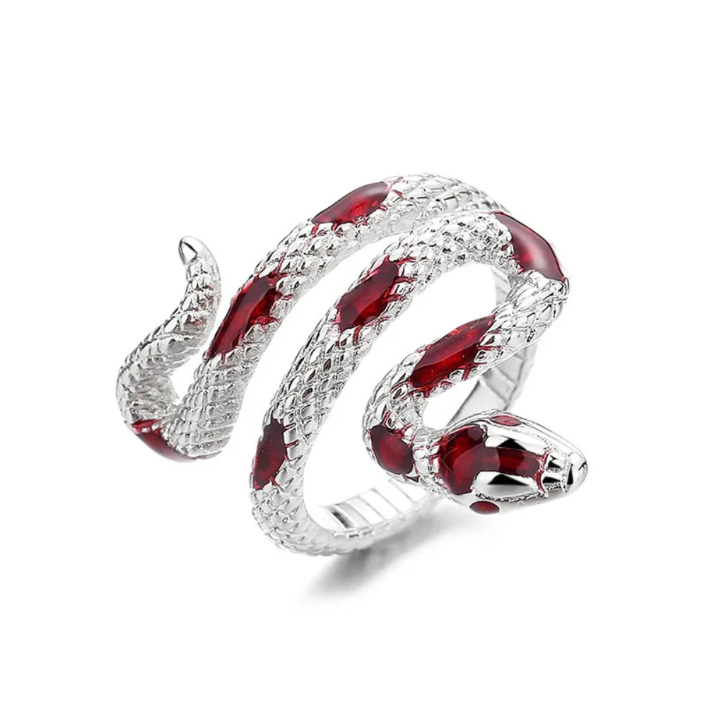 Bague Serpent Pierres rouge
