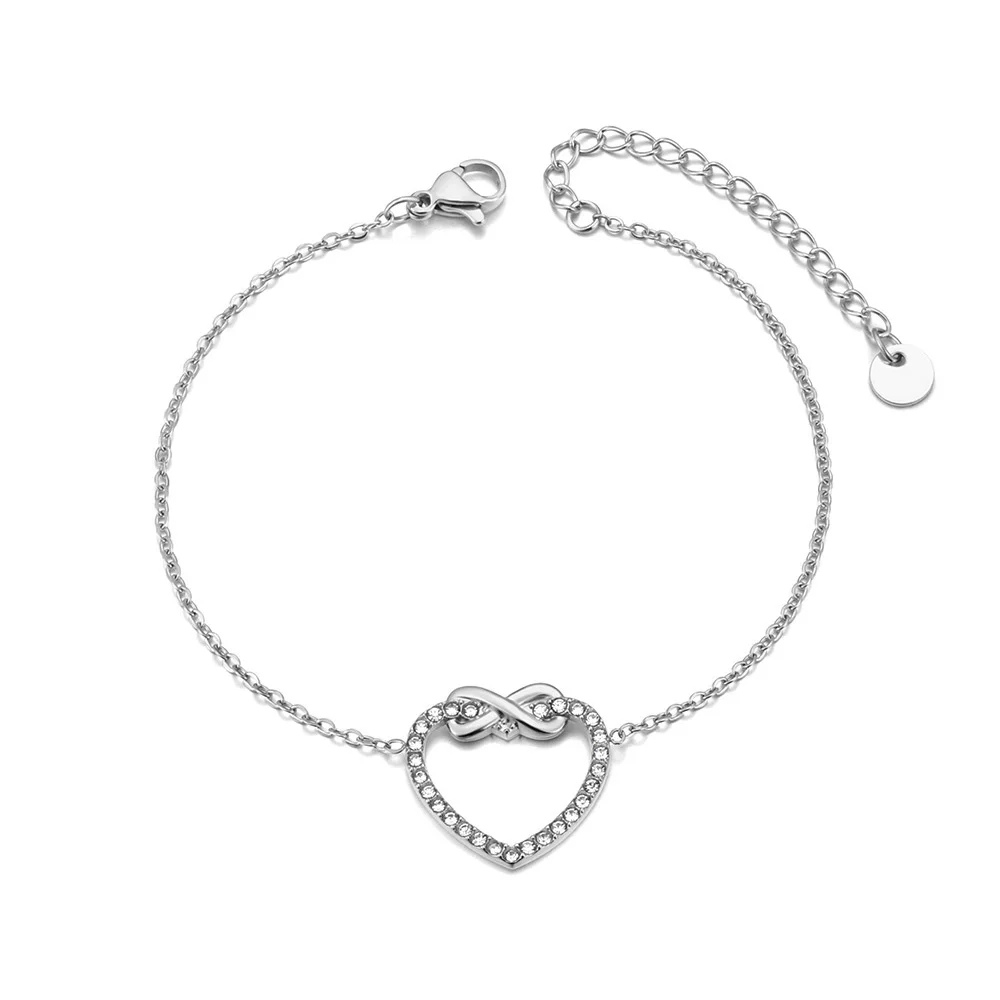 Bracelet Coeur Infini Femme argent