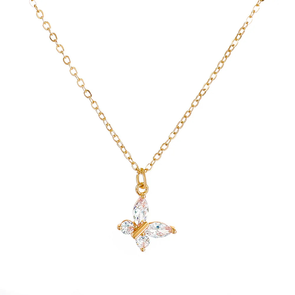 Collier Papillon Cristaux