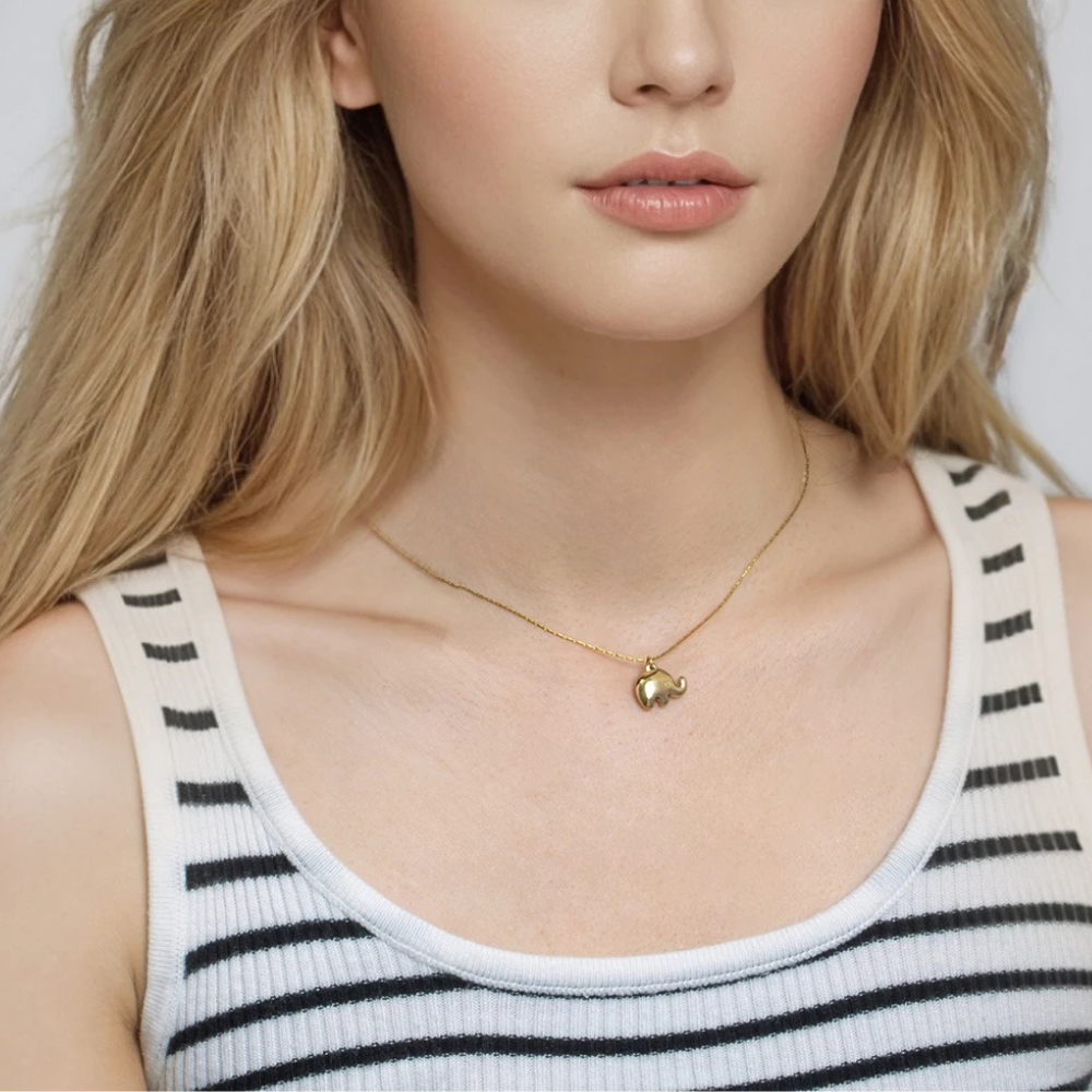 Collier Éléphant Femme or