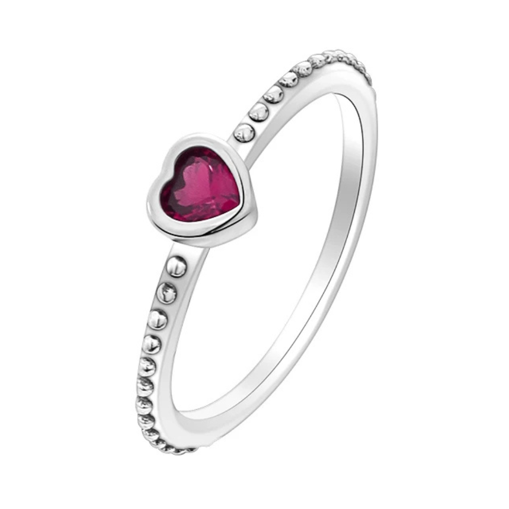 Bague Anneau Coeur rose