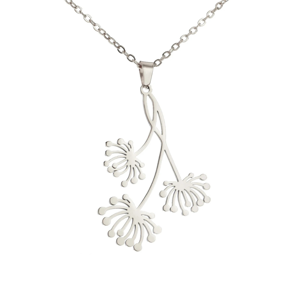 Collier Fleur Tombante argent