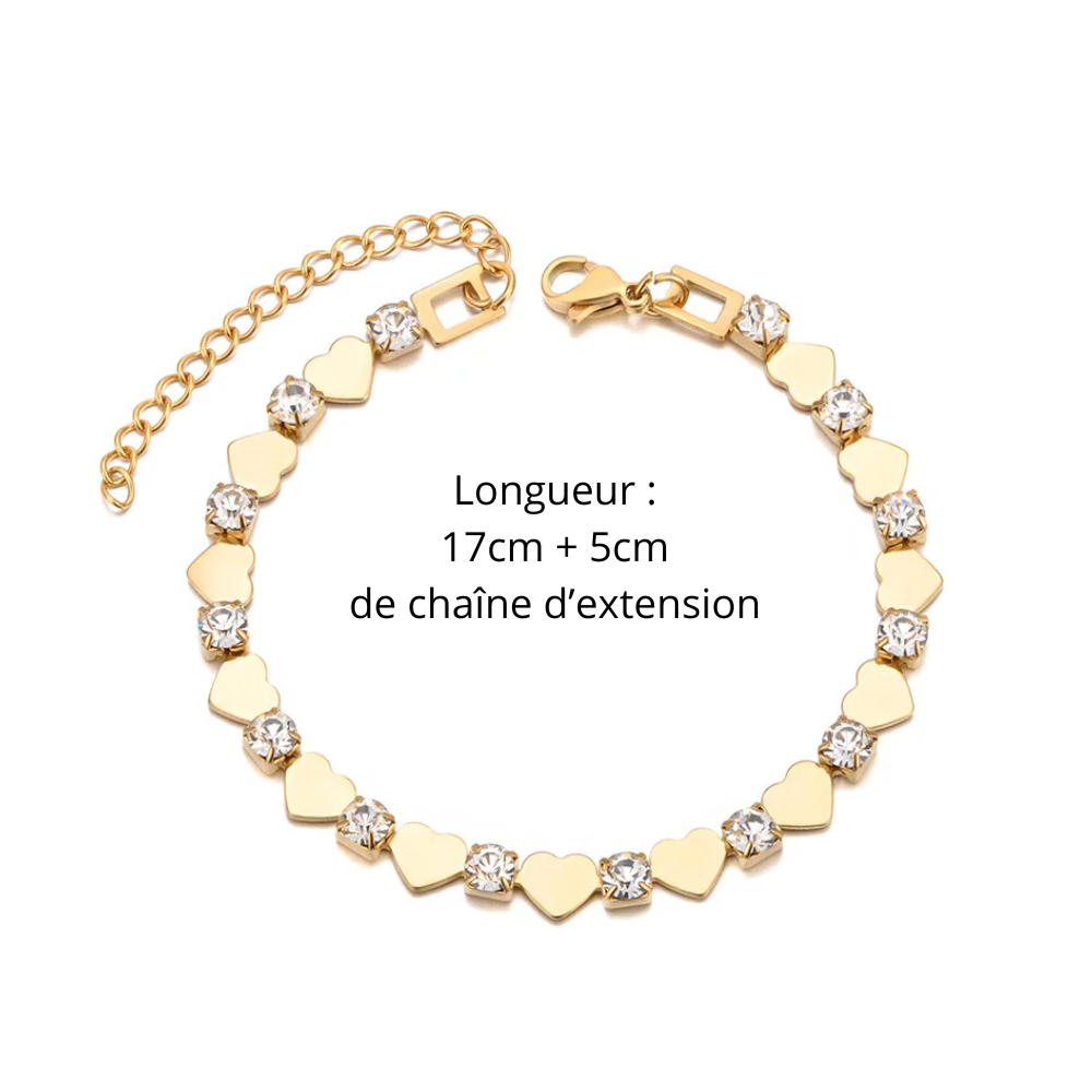 Bracelet Coeur et strass