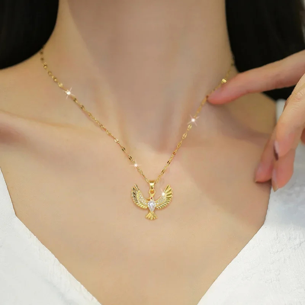 Collier Phœnix Pierre doré
