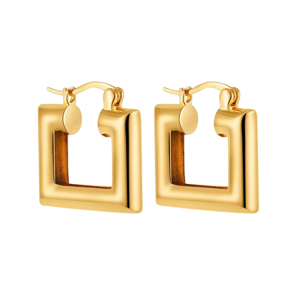 Boucles d'Oreilles Or Carrées