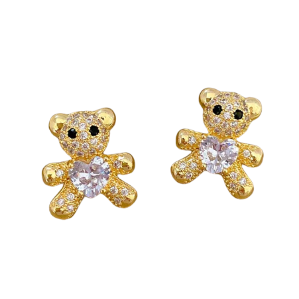 Boucles d'Oreilles Ourson Doré
