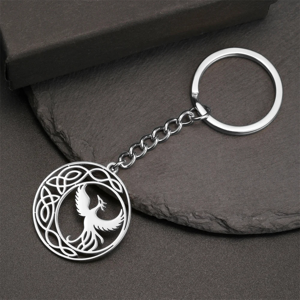Porte-Clé Phoenix Cercle argent