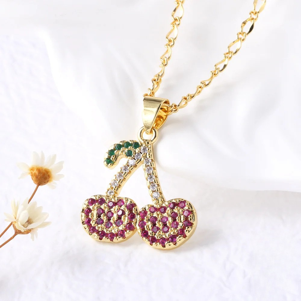 Collier Cerise Brillant femme