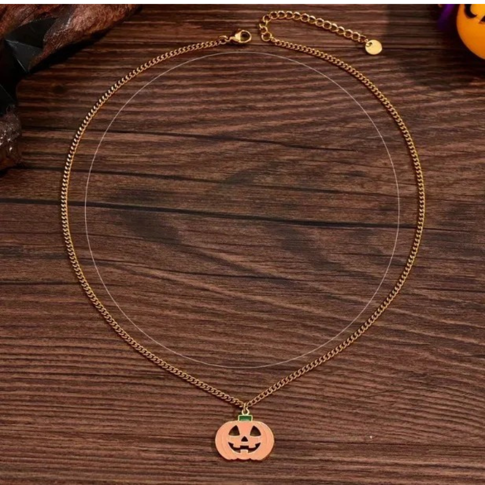 Collier Citrouille Orange femme