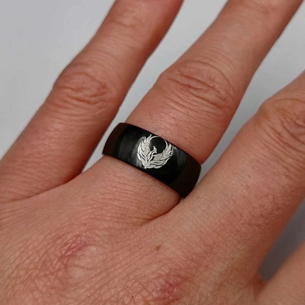 Bague Phœnix Noire anneau