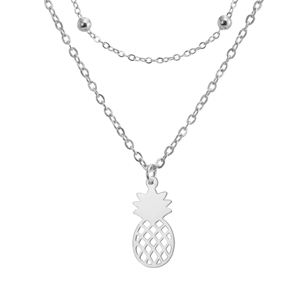 Collier Ananas Deux Chaînes