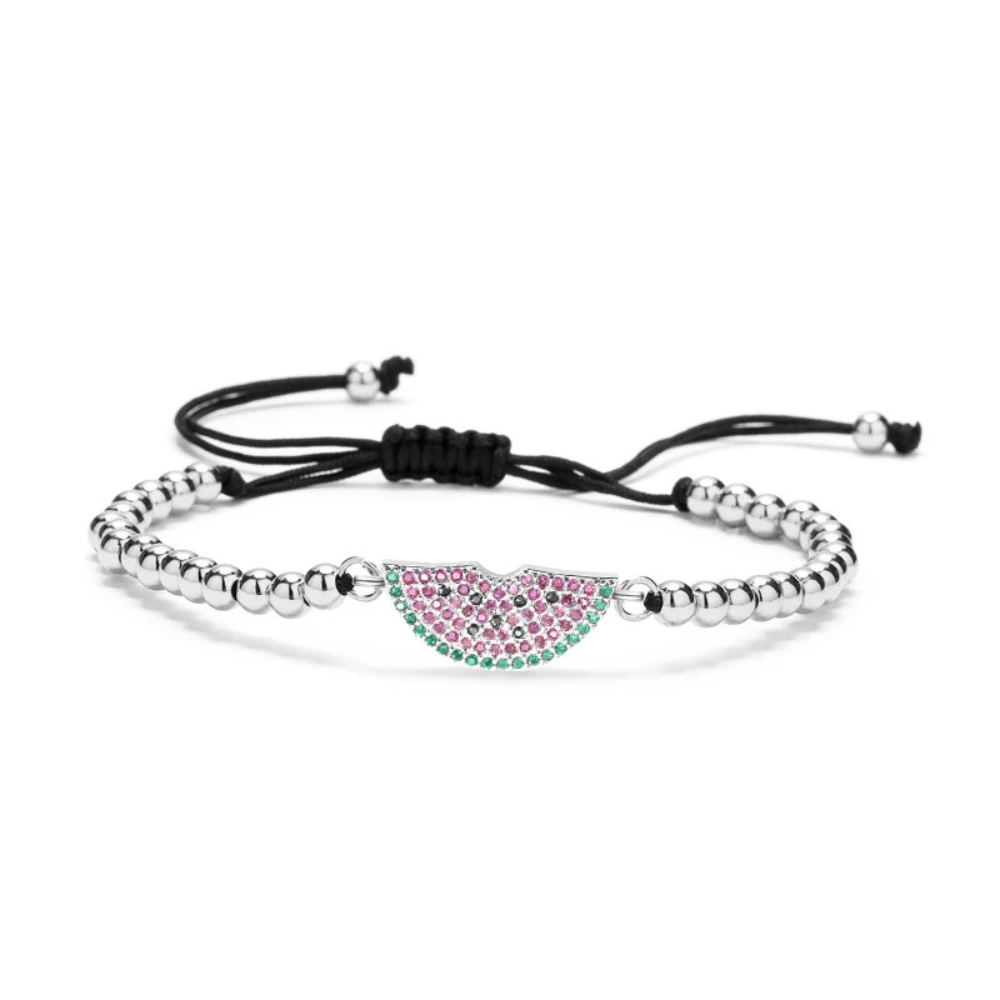 Bracelet Pastèque Tissu Perles