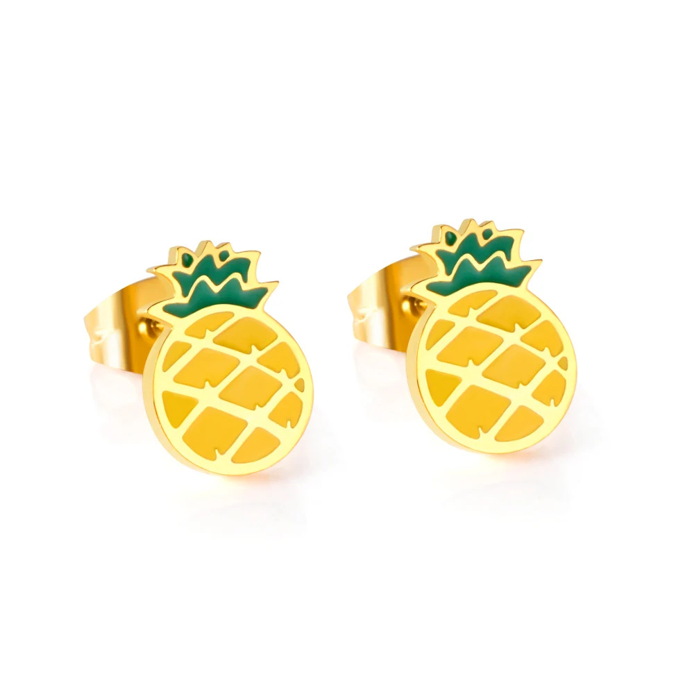 Boucles d'Oreilles Ananas Jaune