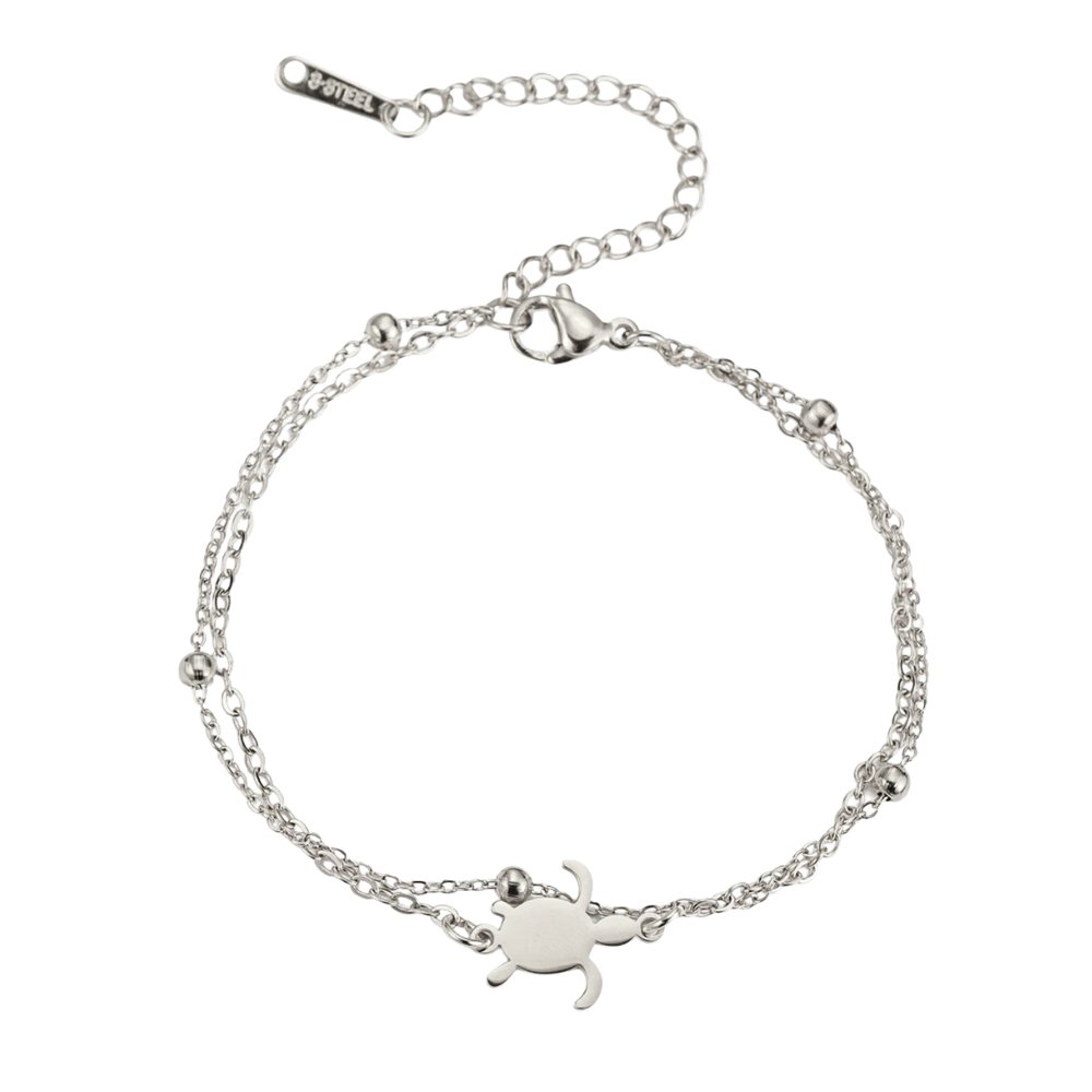 Bracelet Tortue Acier Argenté