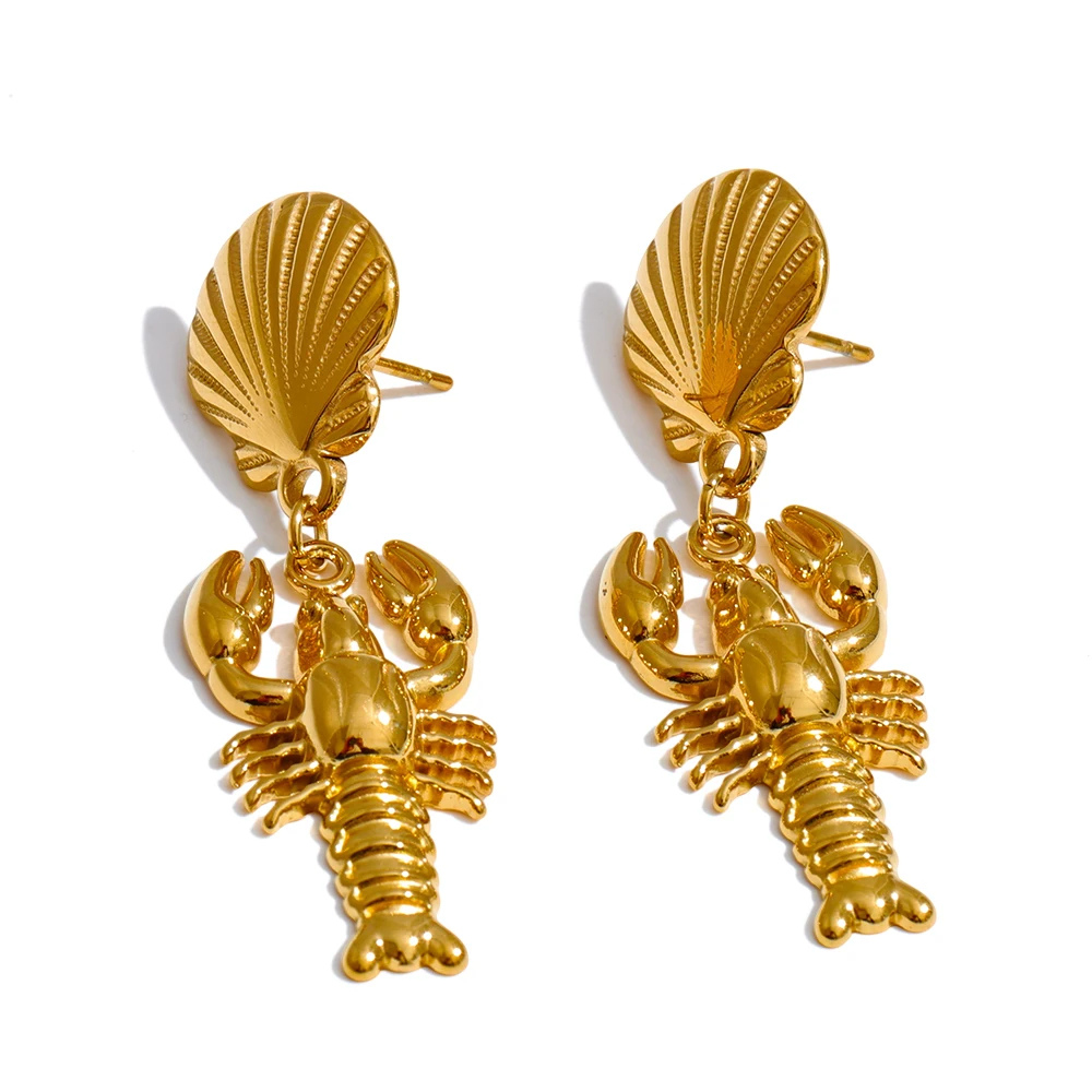 Boucles d'Oreilles Coquillage Homard