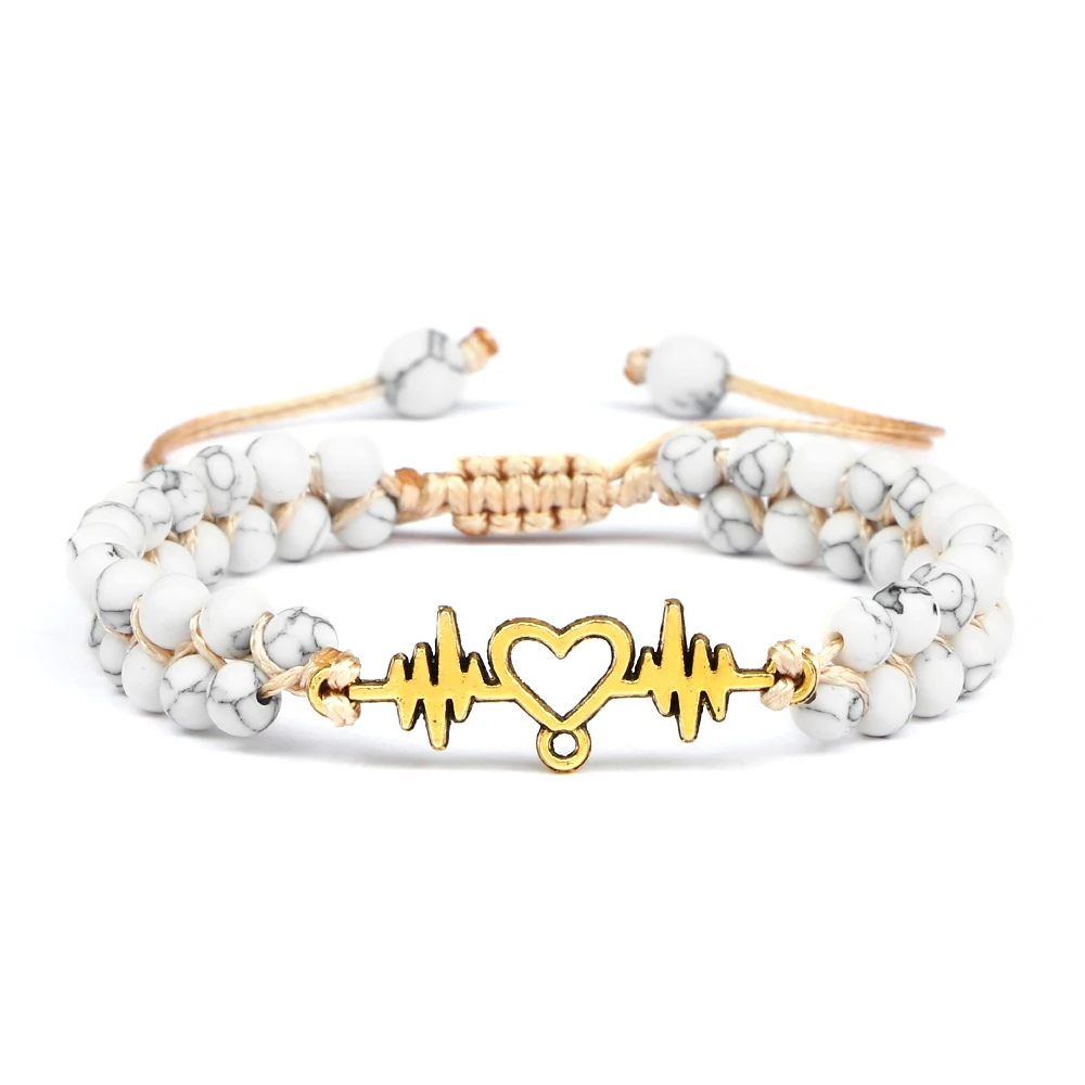 Bracelet Ondes Coeur Blanc
