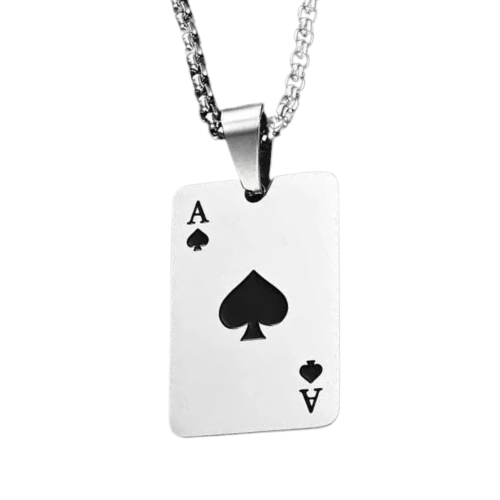 Collier Carte AS de Pique