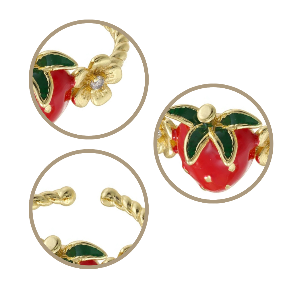 Bague Fraise et Fleurs