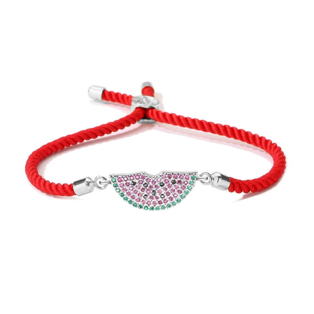 Bracelet Pastèque Corde Rouge