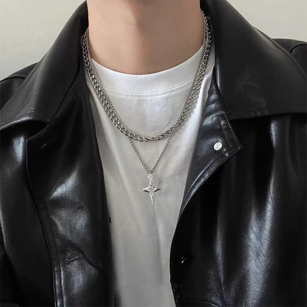 Collier Étoile Homme acier