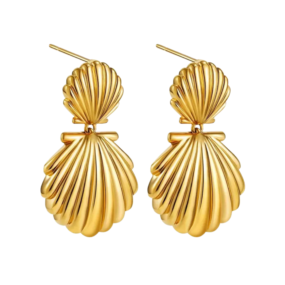 Boucles d'Oreilles Double Coquillage