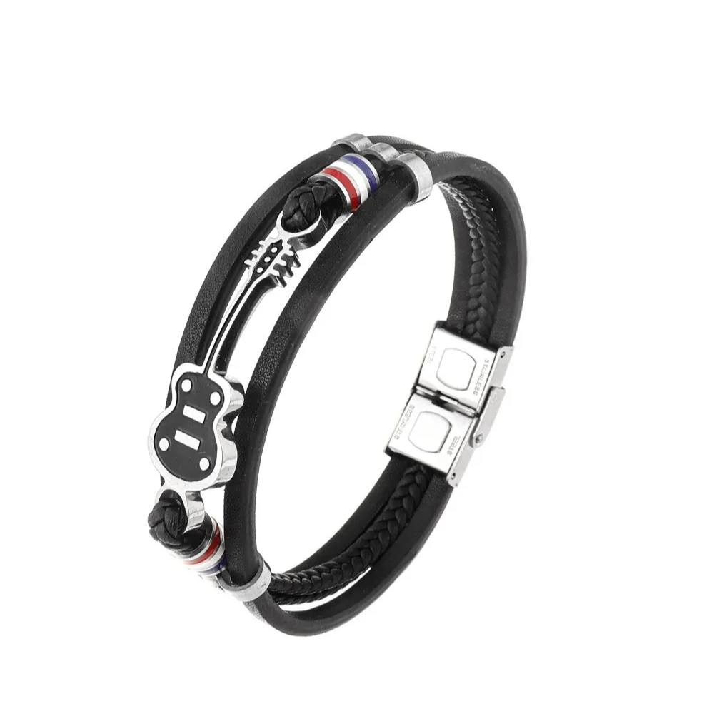 Bracelet Cuir Guitare