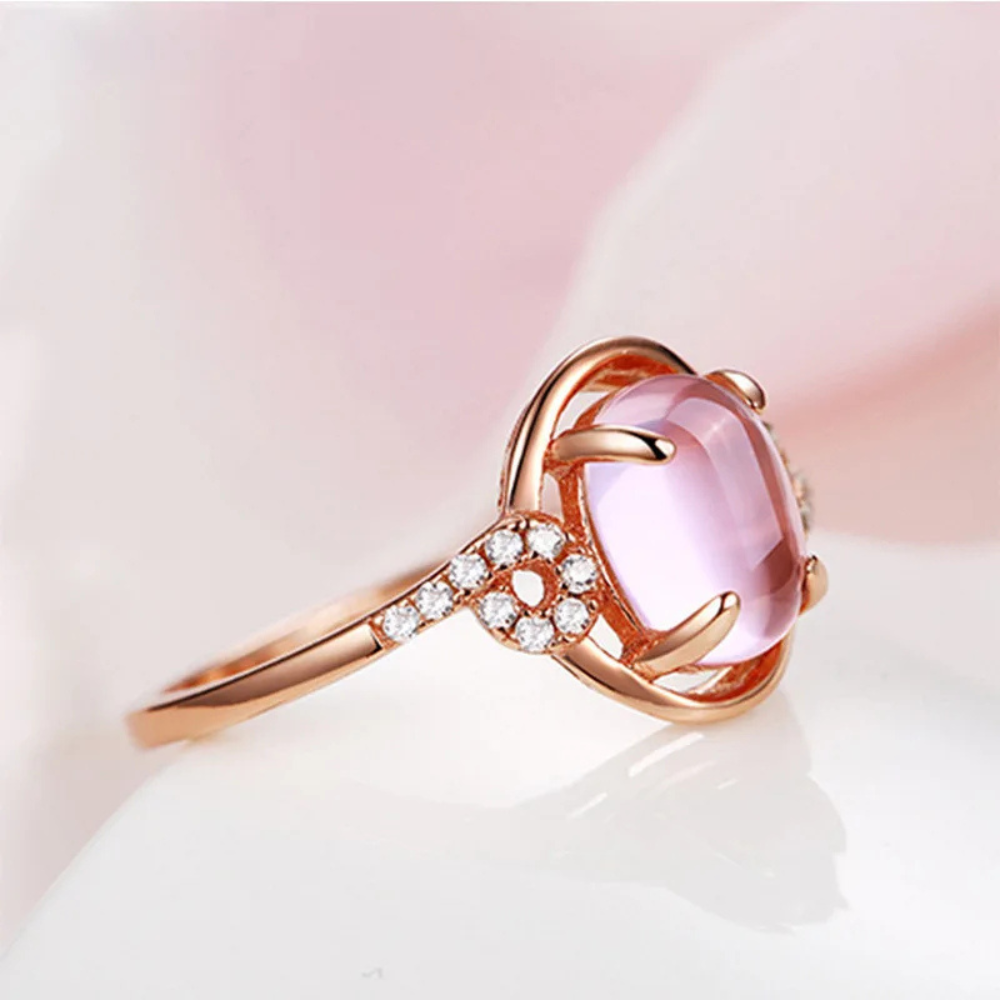 Bague Pierre Rose Or Rose femme
