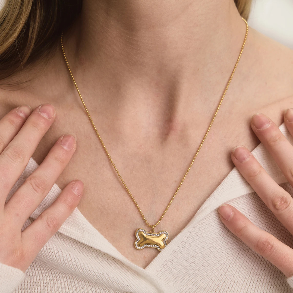 Collier Os de Chien Femme or
