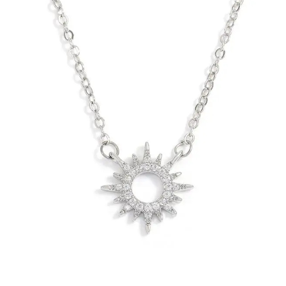 Collier Soleil Argent Brillant