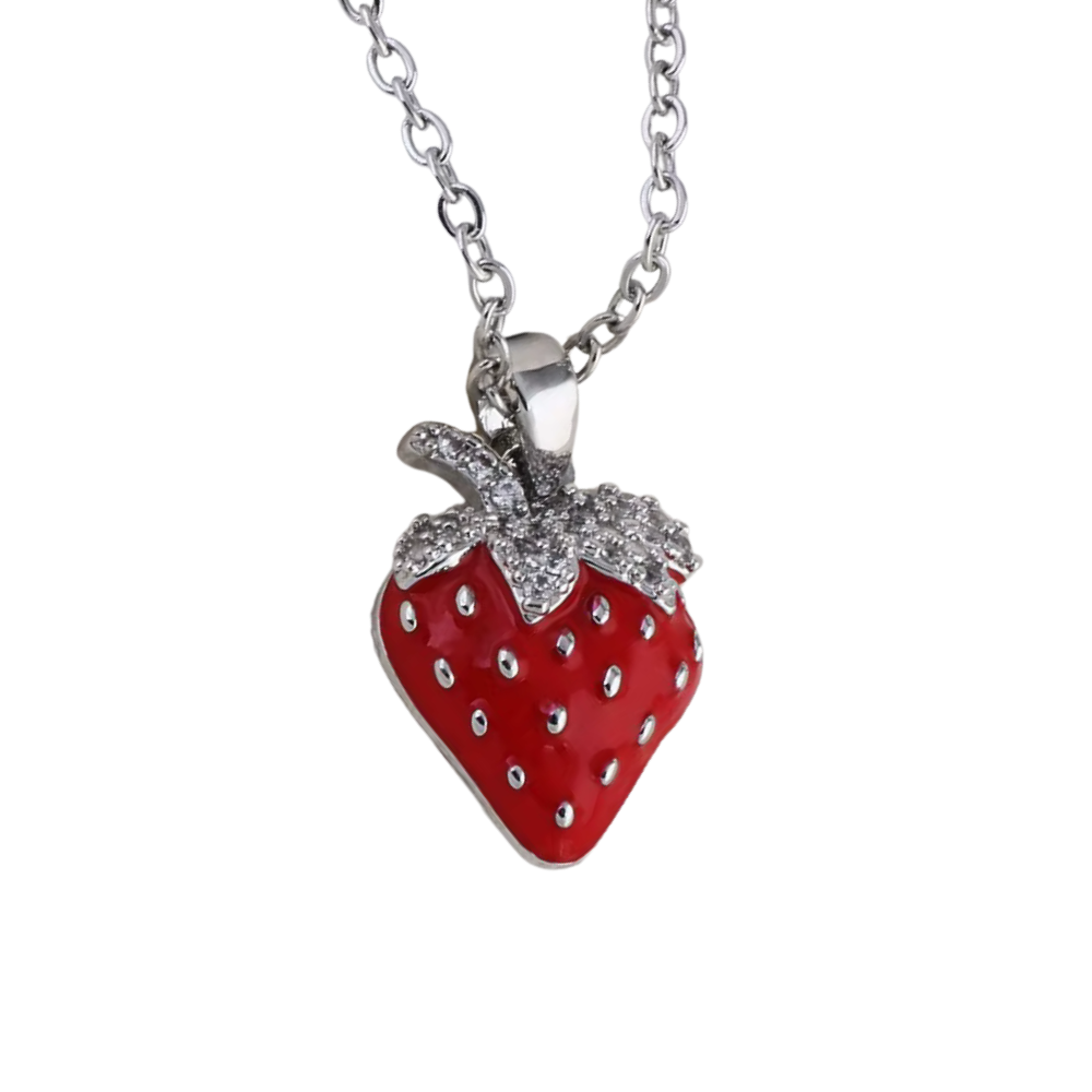 Collier Fraise Argent femme