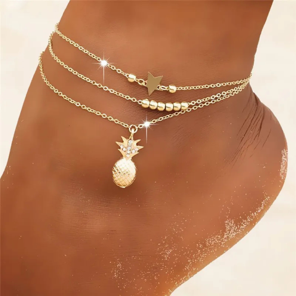 Bracelet Cheville Ananas Femme