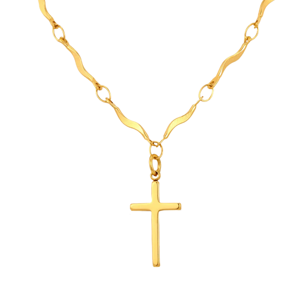 Collier Croix Dorée Simple Femme