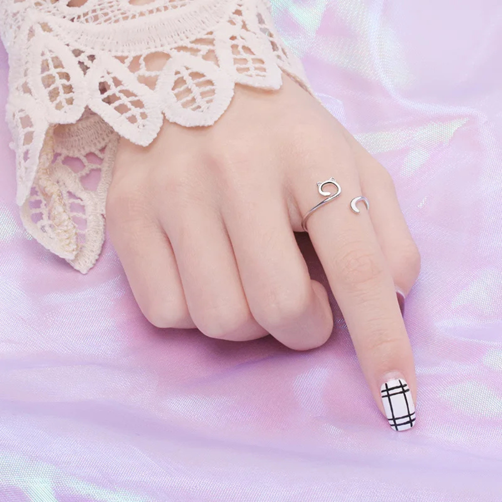 Bague Chat Minimaliste argent