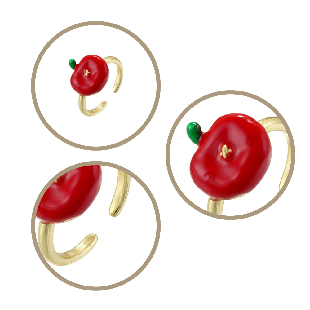Bague Pomme Femme rouge