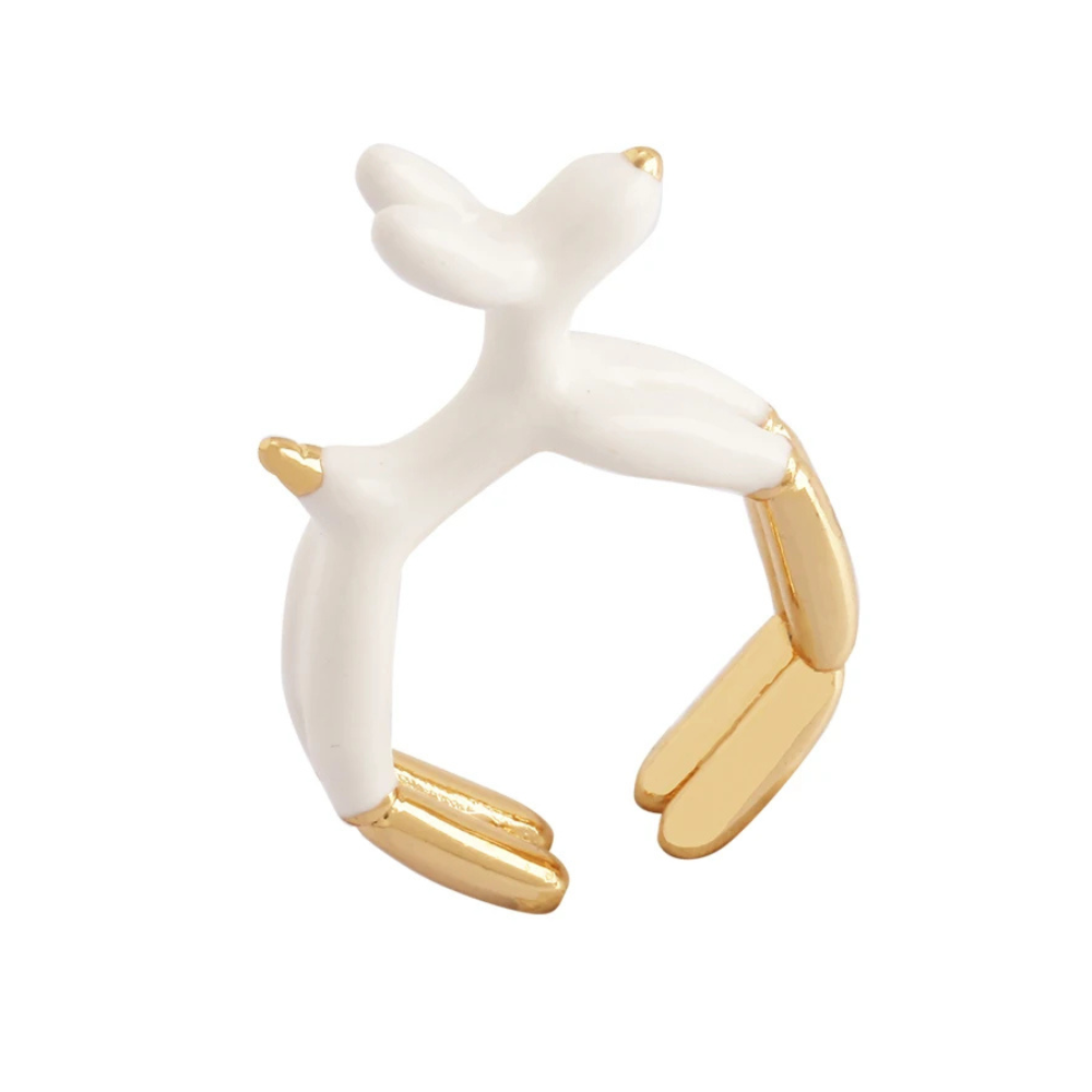 Bague Chien Ballon blanc