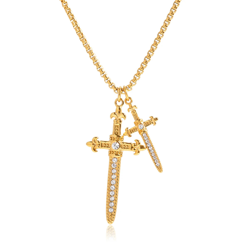 Collier Double Croix Femme