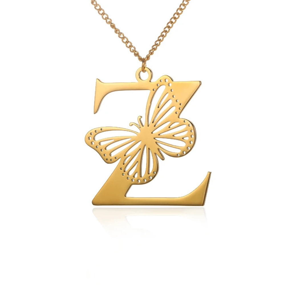 Collier Initiale Papillon z