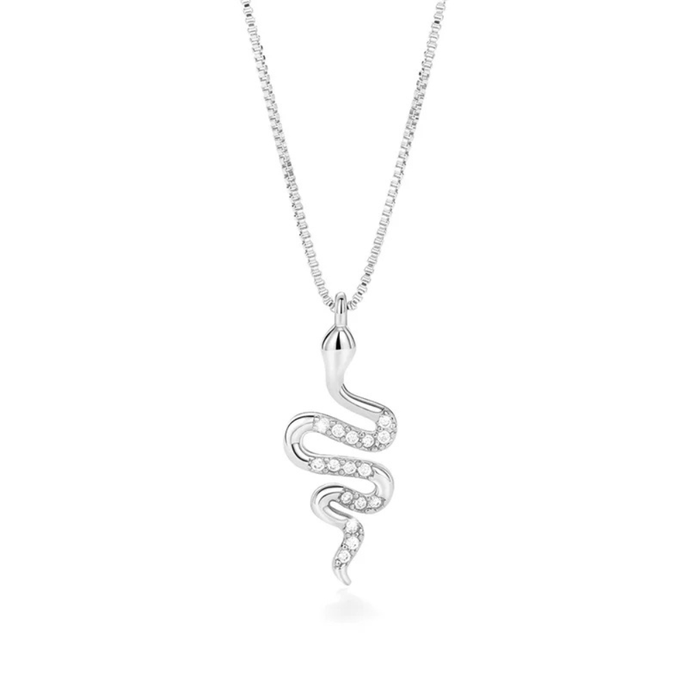 Collier Pendentif Serpent Brillant argent