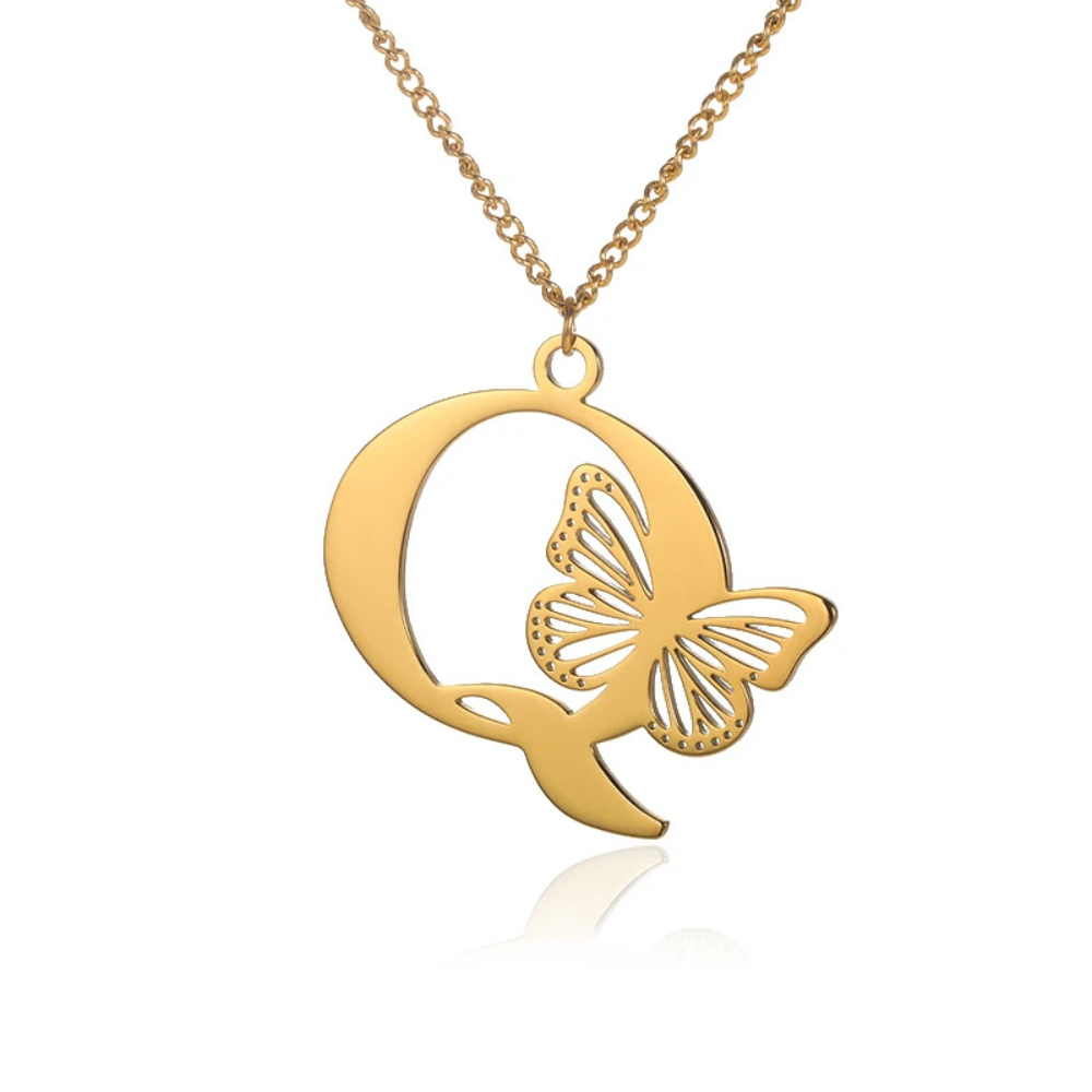 Collier Initiale Papillon q