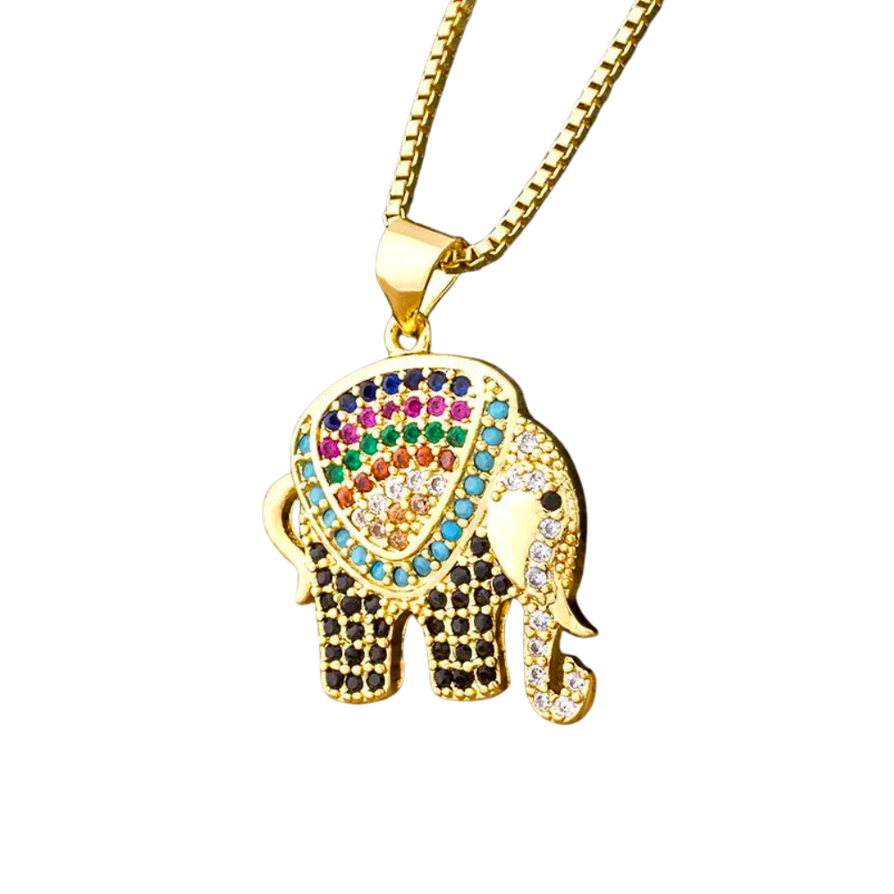 Collier Éléphant Zircon