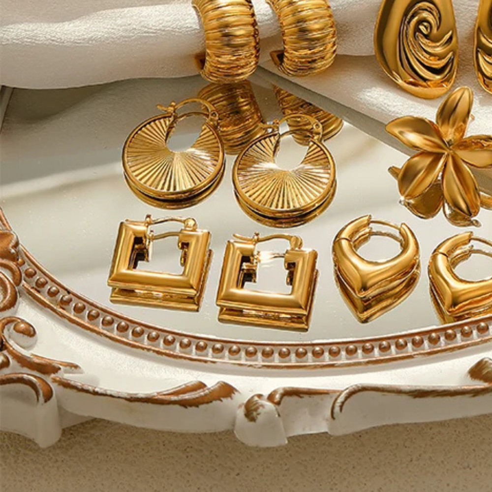 Boucles d'Oreilles Or Carrées femme