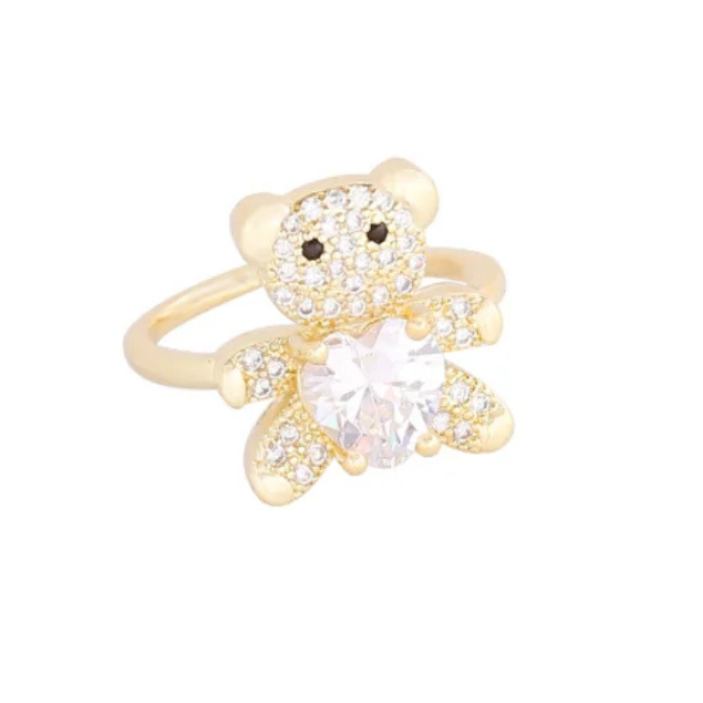 Bague Ourson Cœur blanc
